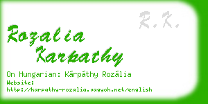 rozalia karpathy business card